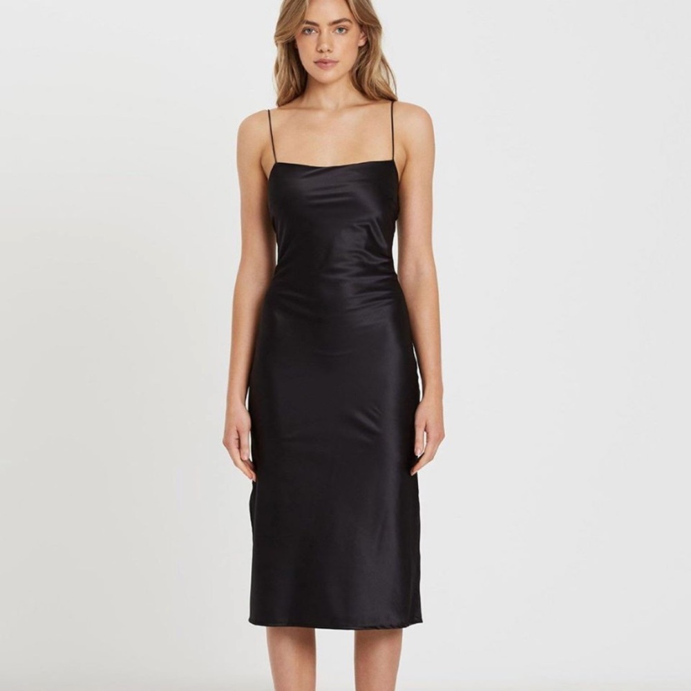 Silk Black Dress Size L